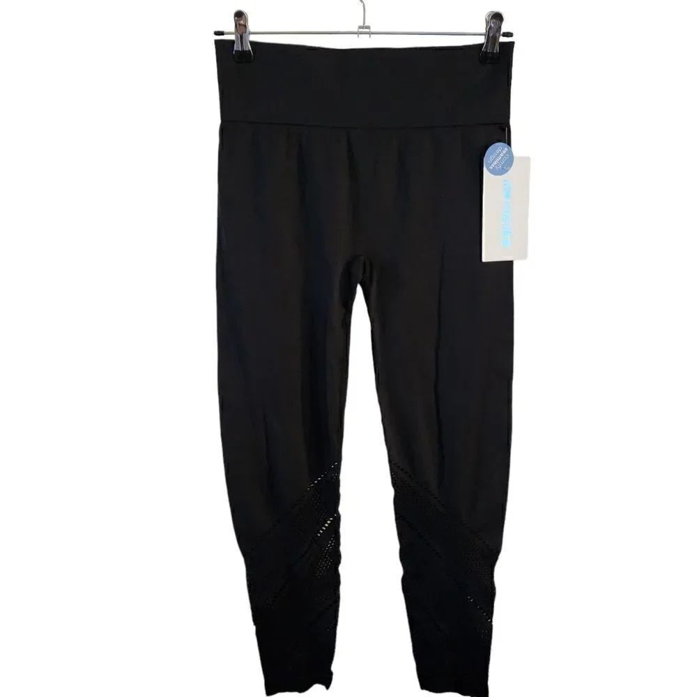 Marika Womens Activewear Leggings Mesh Bottoms Wide Waste Band Size Medium